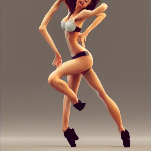 Image similar to girls dancer, full body, hyper realistic, photoreal render, octane render, trending on artstation