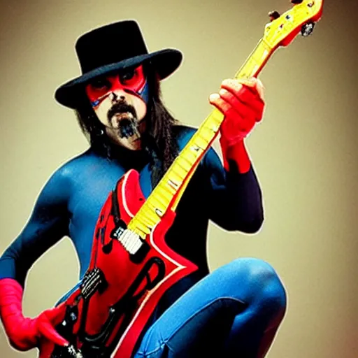 Prompt: Les Claypool as spiderman