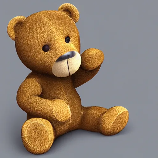 Image similar to teddy bear throwing up, photorealistic