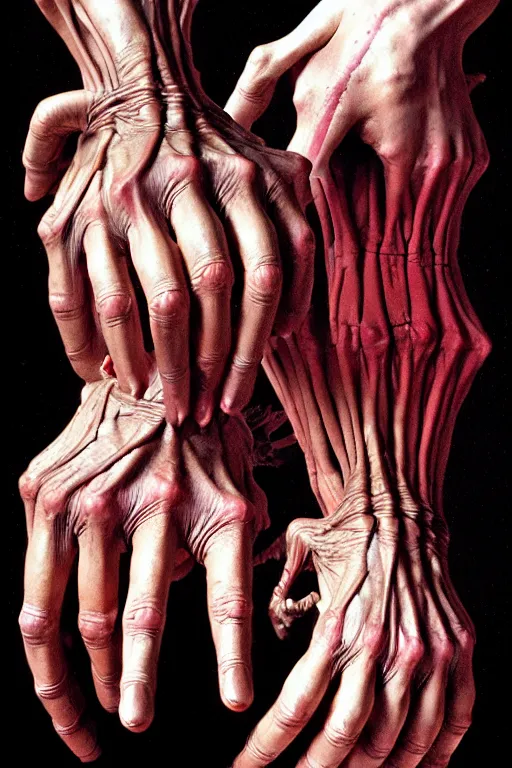 Image similar to human hand artists anatomy in the style of wayne barlowe, gustav moreau, goward, bussiere, roberto ferri, santiago caruso, luis ricardo falero, dali