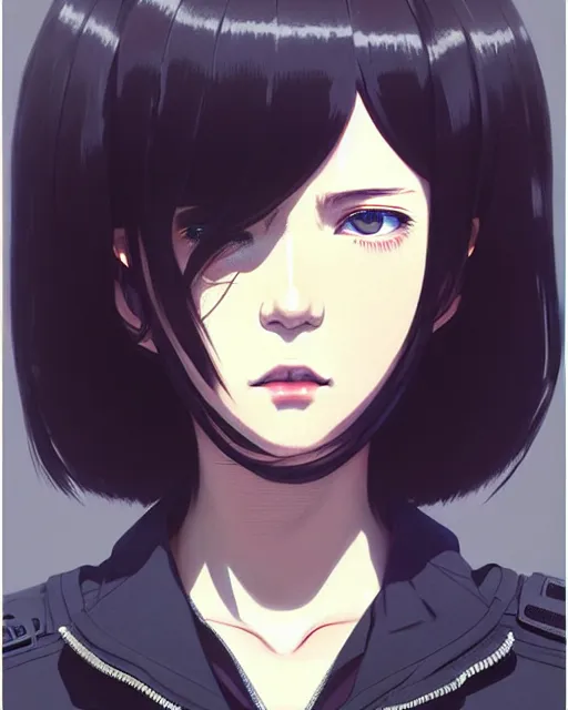 Image similar to girl wearing tactical gear | | very very anime!!!, fine - face, audrey plaza, realistic shaded perfect face, fine details. anime. realistic shaded lighting poster by ilya kuvshinov katsuhiro otomo ghost - in - the - shell, magali villeneuve, artgerm, jeremy lipkin and michael garmash and rob rey