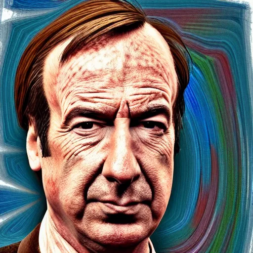 Image similar to a low resolution messy colorized mugshot of saul goodman, grainy, messy, grunged up, low resolution, low quality, realistic, hyperrealistic, 8 k resolution, hd quality, detailed, very detailed, highly detailed, intricate details, trending on artstation, colored, colorized, really realistic, very realistic, real, real life, real world