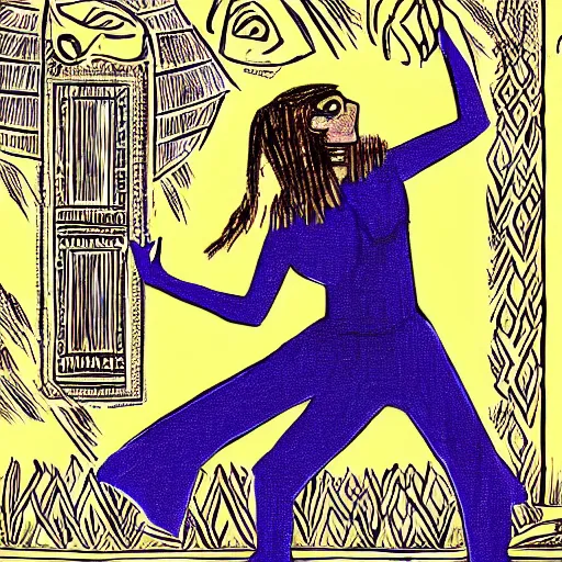 Image similar to a mummy dances, graphic novel style by joann sear