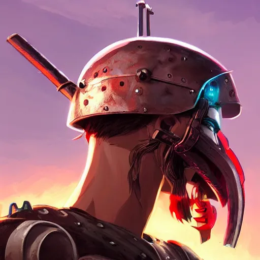 Image similar to cyberpunk viking helmet mask warrior goddess robot ninja fantasy, art gta 5 cover, official fanart behance hd artstation by jesper ejsing, by rhads, makoto shinkai and lois van baarle, ilya kuvshinov, ossdraws