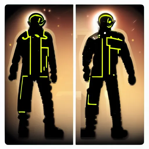 Image similar to cyberpunk android utility worker at night