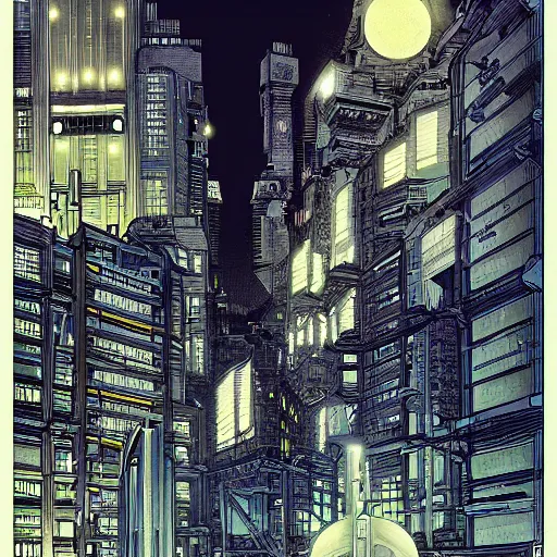 Image similar to Digital portrait of a Ghost in the machine by francois Schuiten, cyberpunk, impressive perspective, masterpiece