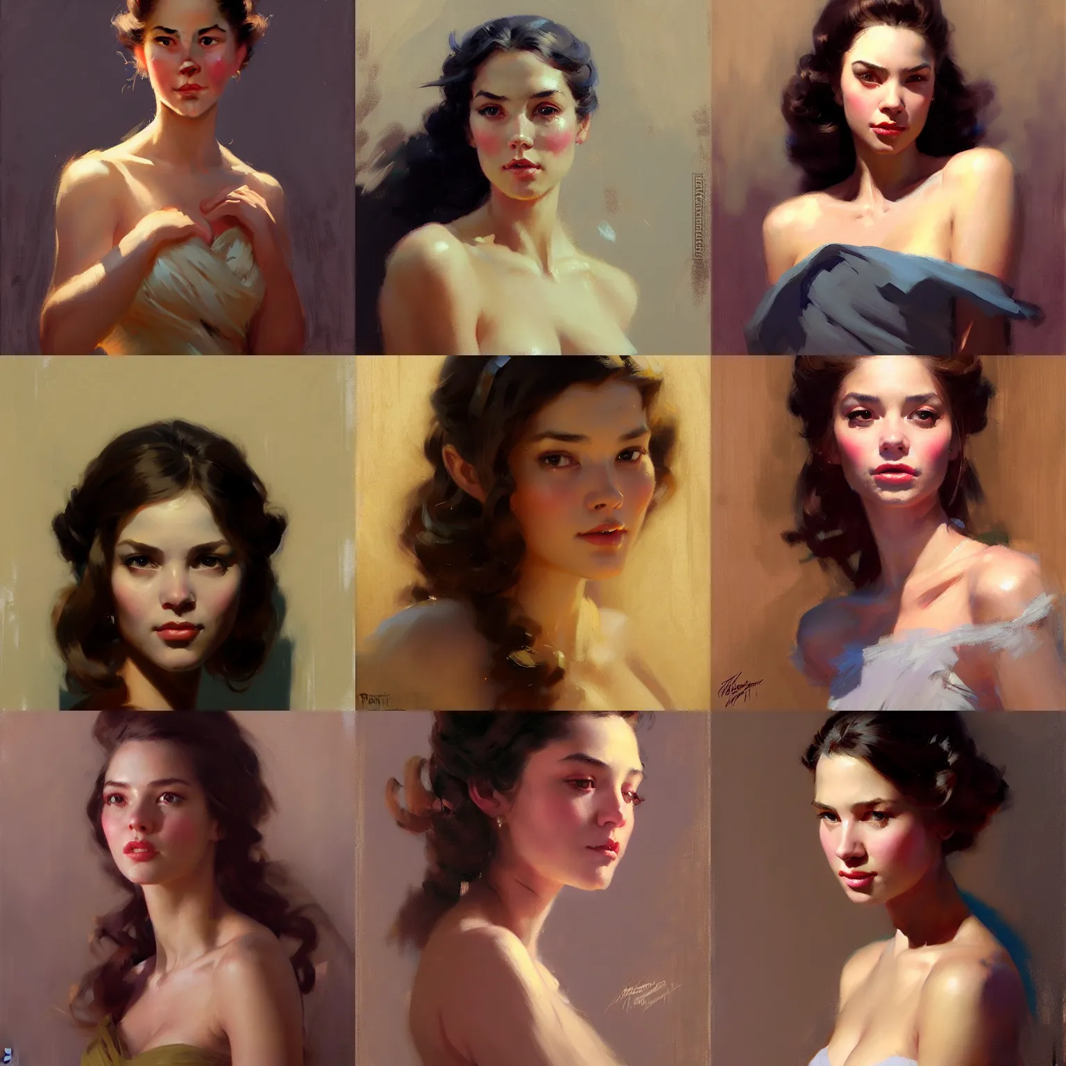 Prompt: greg manchess portrait of a beautiful young woman, matte painting, trending on artstation, by huang guangjian, gil elvgren, sachin teng, greg rutkowski, magali villeneuve, artgerm, jeremy lipkin, michael garmash and, rey