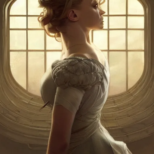 Prompt: Natalie Dormer, intricate, elegant, highly detailed, digital painting, artstation, concept art, smooth, sharp focus, illustration, art by artgerm and greg rutkowski and alphonse mucha,