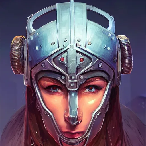 Image similar to cyberpunk viking helmet mask warrior goddess robot ninja fantasy, art gta 5 cover, official fanart behance hd artstation by jesper ejsing, by rhads, makoto shinkai and lois van baarle, ilya kuvshinov, ossdraws