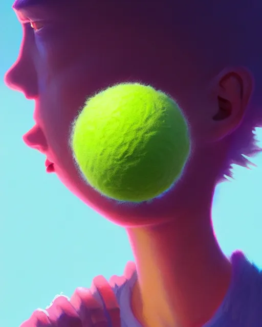 Prompt: highly detailed vfx portrait of a character of a tennis ball monster stephen bliss, chalk, unrealengine, greg rutkowski, loish, rhads, beeple, makoto shinkai and lois van baarle, ilya kuvshinov, rossdraws, tom bagshaw,