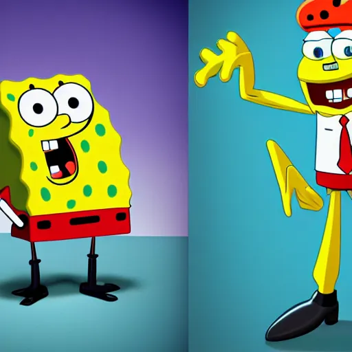 Image similar to spongebob squarepants as mr. krabs, spongebob squarepants in mr. krabs attire and makeup, trending on artstation, cgsociety, 4 k, 8 k