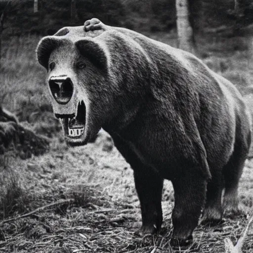 Image similar to world war 2 photo of a short faced bear