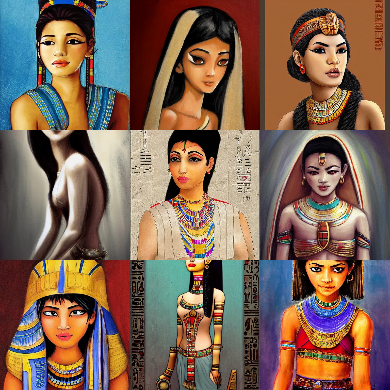 Prompt: egyptian girl by nguyen nhut