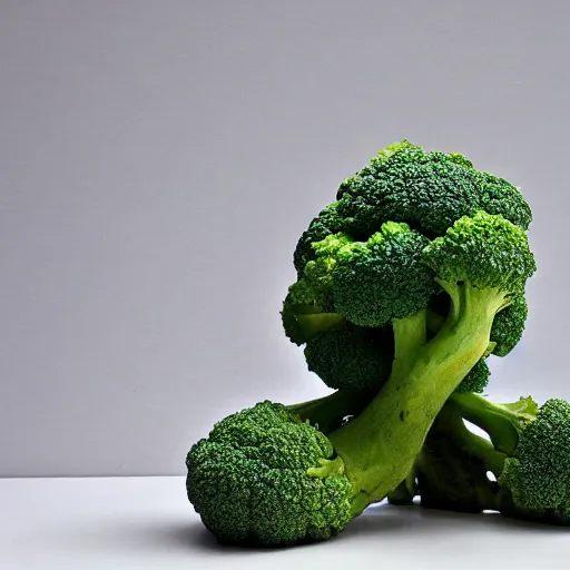 Image similar to sculpture of broccoli that looks like a bodybuilder