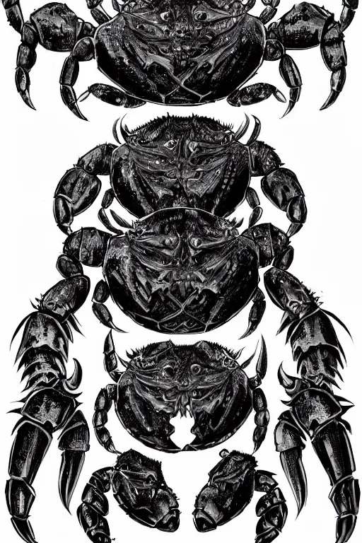 Image similar to armoured warrior humanoid crab monster, symmetrical, highly detailed, digital art, crab themed armour, sharp focus, trending on art station, kentaro miura manga art style