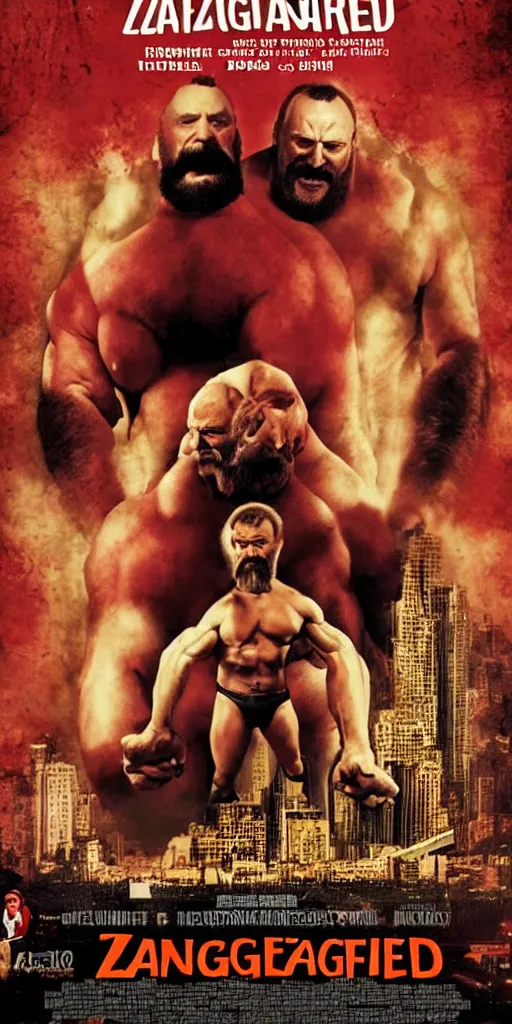 Image similar to movie poster of zangief starring in amelie