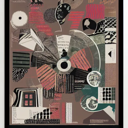 Prompt: graphic design poster by palefroi, nanae kawahara, elements in a composition, risoprint, illustrative and abstract