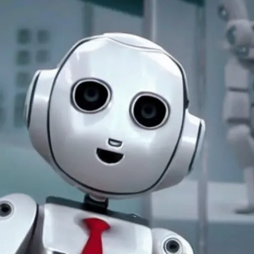 Prompt: a cute fluffy robot nods its head as if to say'affirmative! ', 3 d movie still