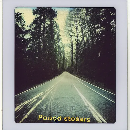 Image similar to polaroid of a dream double exposure road sea stars high contrast