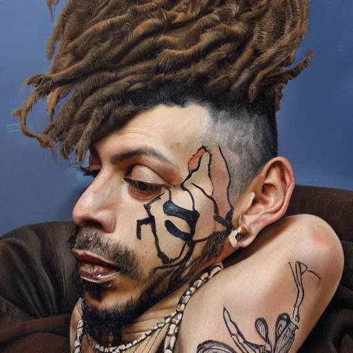 Prompt: high quality high detail painting by lucian freud, hd, dave navarro