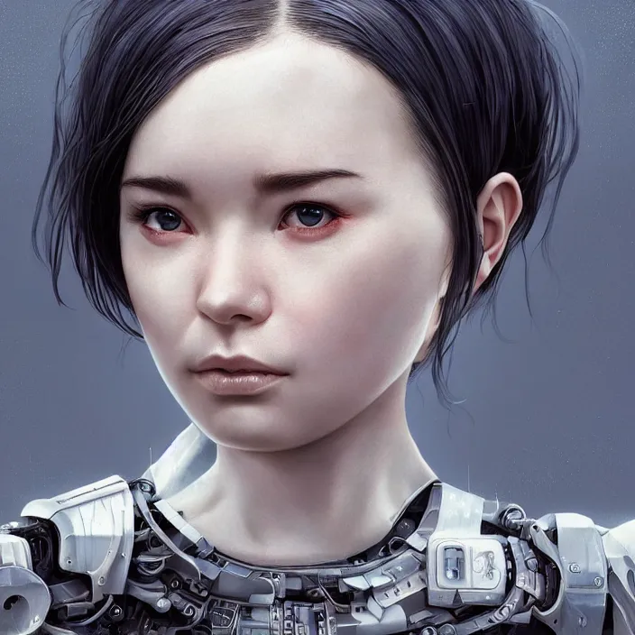 Image similar to symmetrical bjork cyborg - by tom bagshaw, by ilya kuvshinov, rtx rendering, octane render 1 2 8 k, maya, extreme high intricate details by wlop, digital anime art by ross tran, medium shot, close up shot, composition by sana takeda, dramatic lighting by greg rutkowski, 8 k, trending on artstation