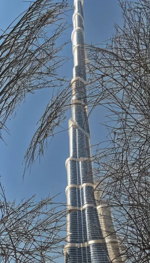 Prompt: the burj khalifa in paris. looking like the eiffel tower