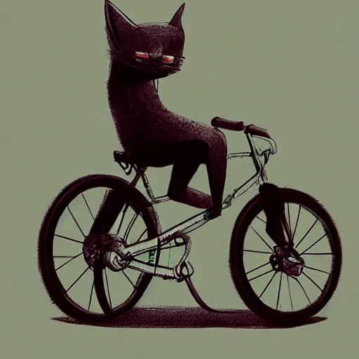 Image similar to cat riding a bicycle,artstation