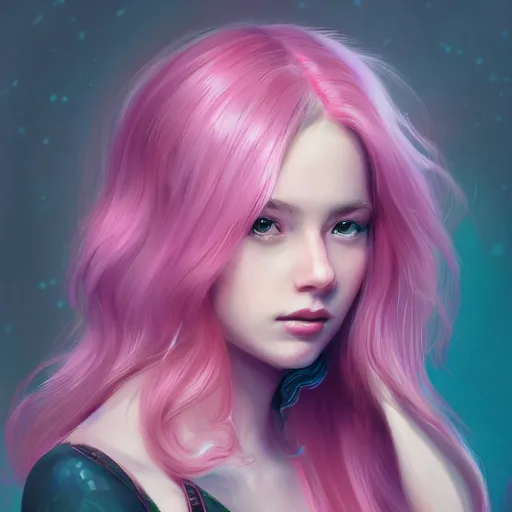 Image similar to teen girl, full body portrait, pink hair, gorgeous, amazing, elegant, intricate, highly detailed, digital painting, artstation, concept art, sharp focus, illustration, art by Ross tran