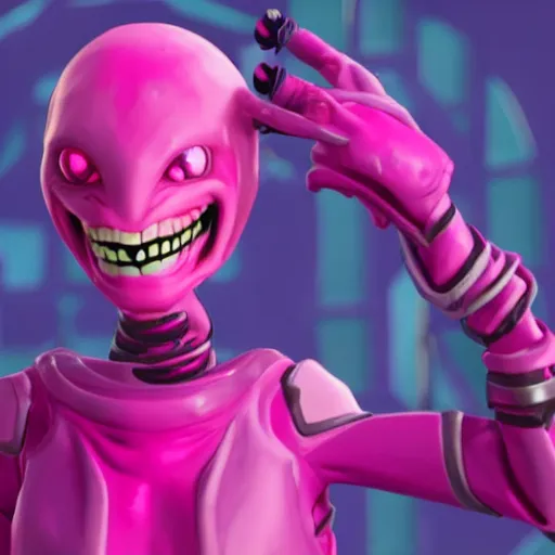 Image similar to pink alien, fortnite character c 9. 0