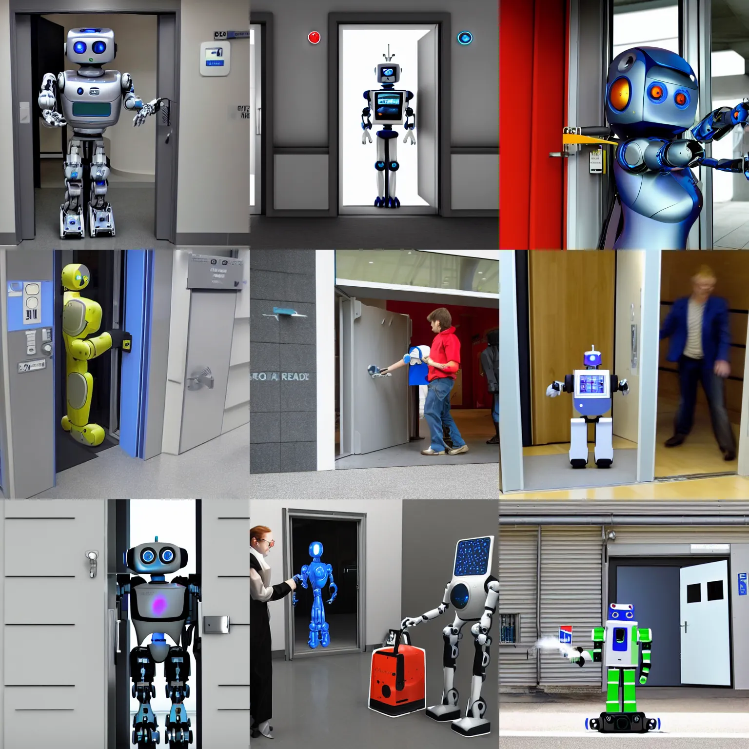 Prompt: robot opening the doors for everyone