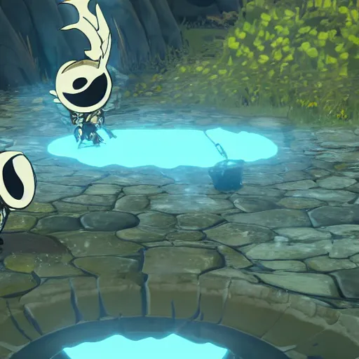 Prompt: hollow knight in breath of the wild