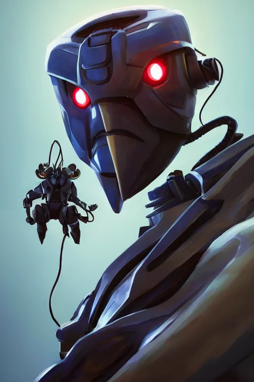 Image similar to epic mask helmet robot ninja portrait stylized as fornite style game design fanart by concept artist gervasio canda, behance hd by jesper ejsing, by rhads, makoto shinkai and lois van baarle, ilya kuvshinov, rossdraws global illumination radiating a glowing aura global illumination ray tracing hdr render in unreal engine 5