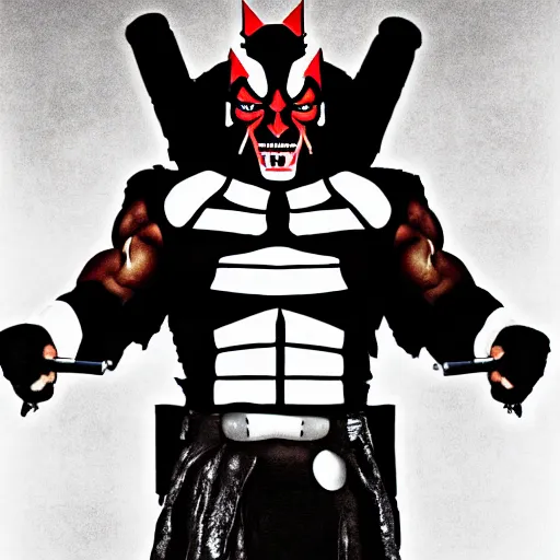 Prompt: Arnold Schwarzenegger Darth Maul