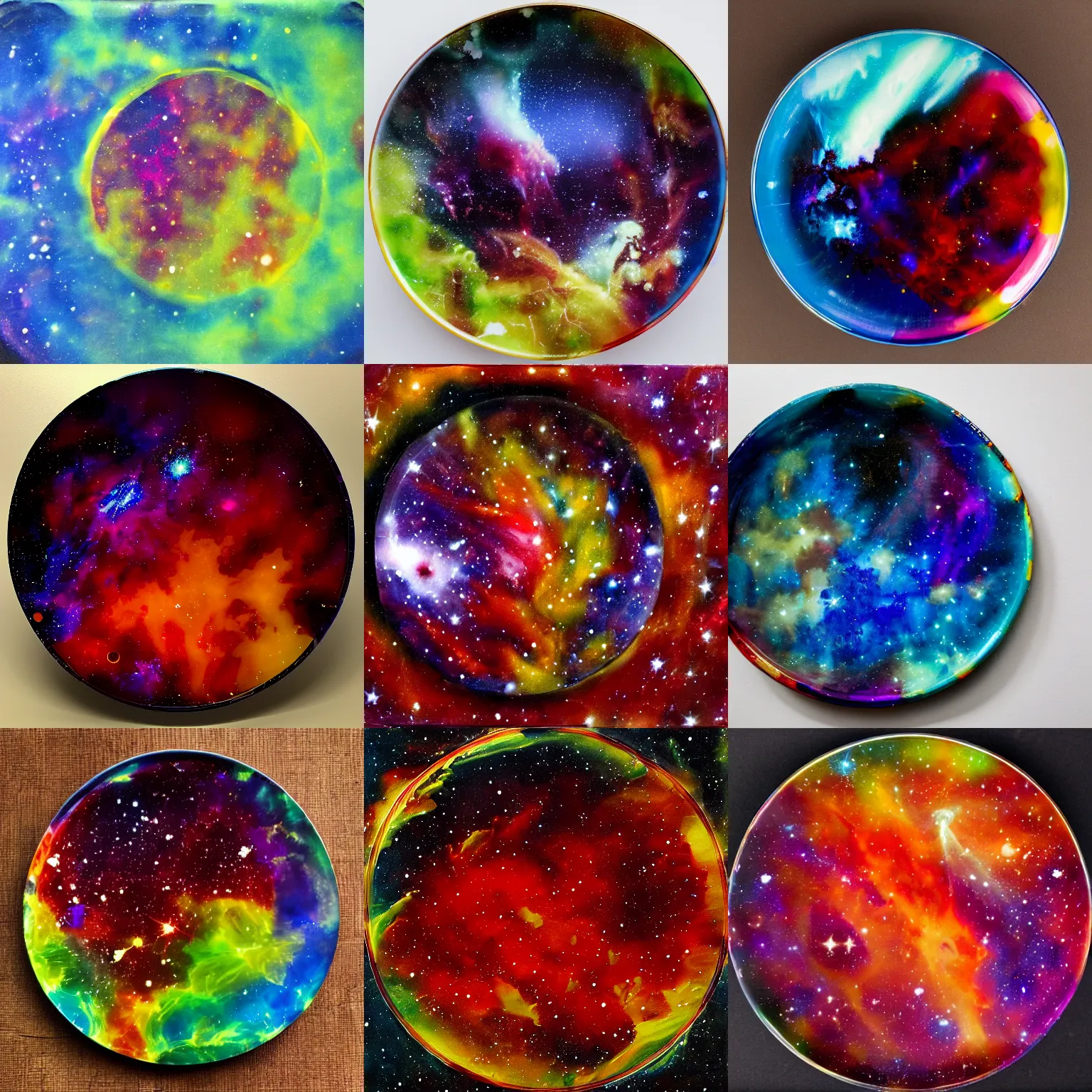 Prompt: a nebula inside an agar plate, oil paint