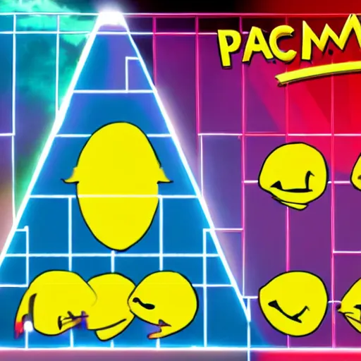 Image similar to a screenshot of the upcoming live action pacman movie