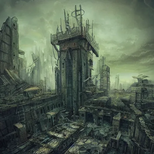 Image similar to “image of post-apocalyptic citadel”