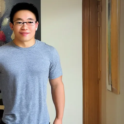 Image similar to byron li, age 1 7, extremely buff, 6 0 0 lbs