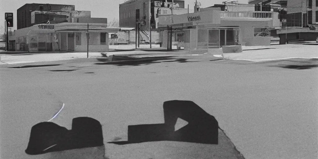 Prompt: empty kansas street photography by william eggleston and stephen shore en 1 9 6 8
