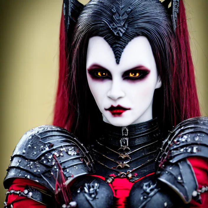 Prompt: photograph of a real - life beautiful vampire queen warrior. extremely detailed. dslr. standard lens. 8 5 mm.