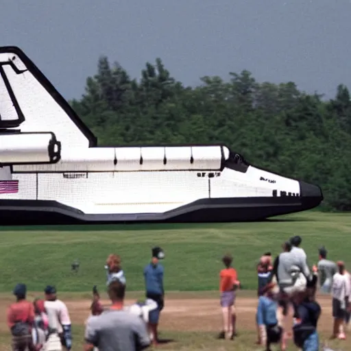 Prompt: the space shuttle wearing a baseball cap and sunglasses