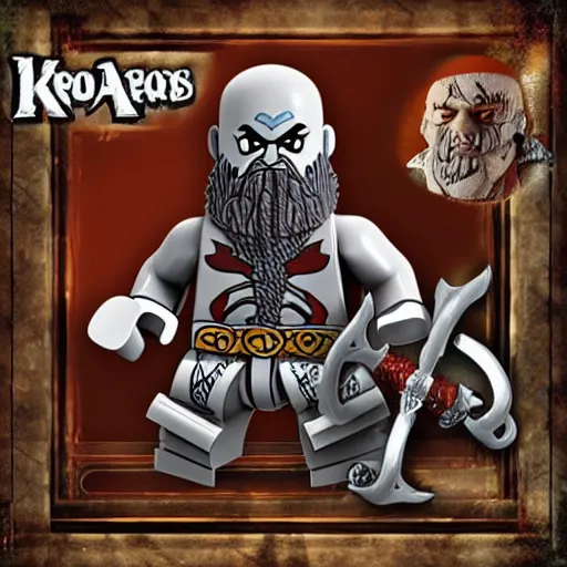 Image similar to kratos from god of war, lego set