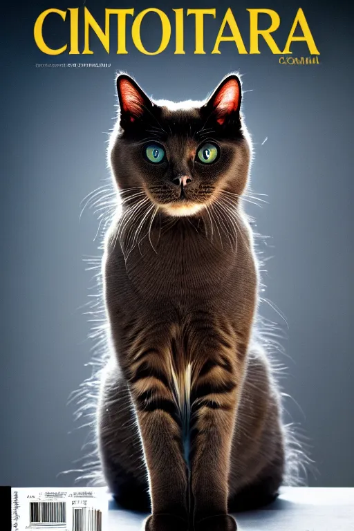 Image similar to extremely beautiful cat, symmetrical, cinematic, elegant, luxury, chrome, real photography, 4 k, ultra hd, national geographic journal cover