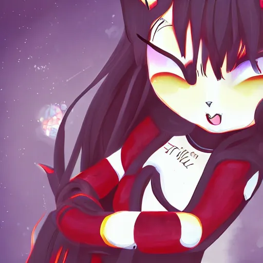 Image similar to elon musk cat girl, trending on art station, anime cute
