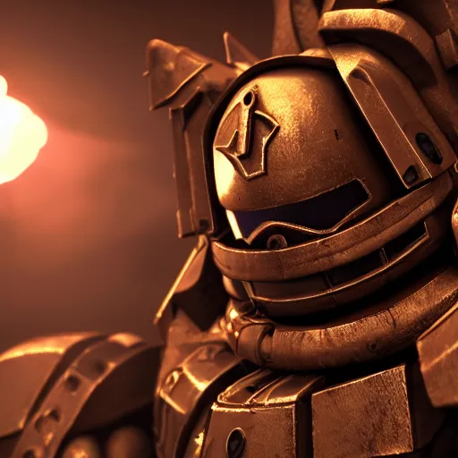 Image similar to very sad crying guardsman in a space hulk from warhammer 4 0 k darktide : : octane render, unreal engine 5, cinematic lighting : : face close up, crying eyes