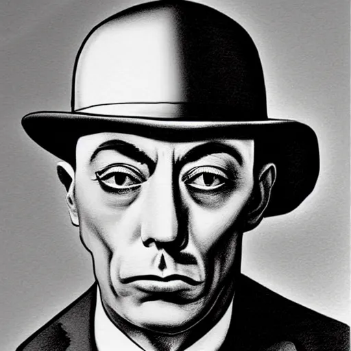 Image similar to buster keaton drawn by mort drecker