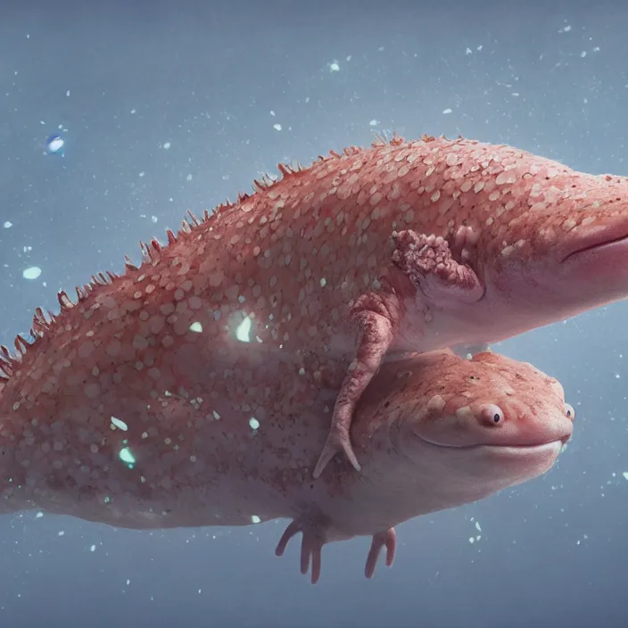 Image similar to axolotl. national geographic. very coherent symmetrical artwork. cinematic, high detail, octane render, 8 k, iridescent accents