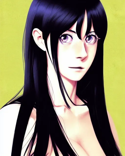 Image similar to portrait Anime kaya scodelario, skins, cute-fine-face, black-hair, blue eyes, pretty face, realistically shaded, Perfect face, fine details. Anime. skins, realistic shaded lighting by Ilya Kuvshinov, katsuhiro otomo, ghost-in-the-shell, magali villeneuve, artgerm, rutkowski, WLOP