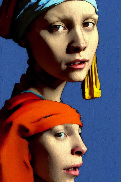 Image similar to full character portrait not the girl with the pearl earring in the style of half - life 2 team fortress 2 scout video game character art character design, painting by gaston bussiere, katsuya terada, nc wyeth, greg rutkowski, craig mullins, vermeer, frank frazetta, mucha, tom of finland, trending on artstation, jeffery catherine jones