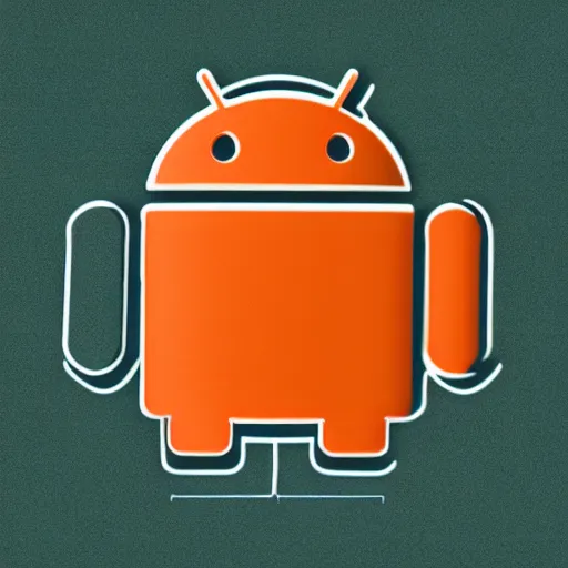 Prompt: logo redesign of the android logo ( andy ) but wearing a orange hoodie