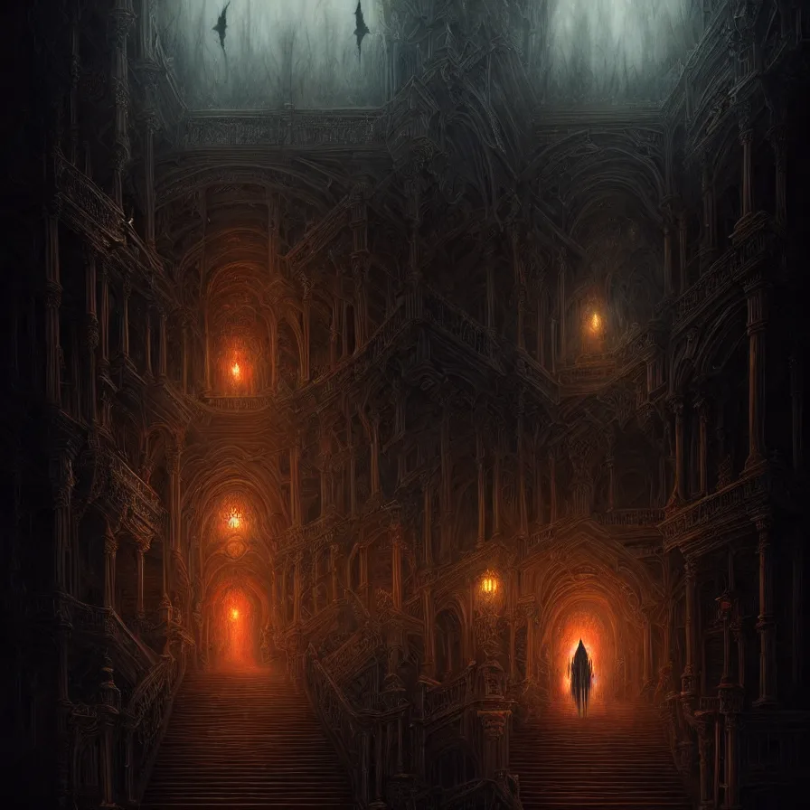 Image similar to epic professional digital art of 👺👻, atmospheric lighting, painted, intricate, detailed, foreboding, leesha hannigan, wayne haag, reyna rochin, ignacio fernandez rios, mark ryden, iris van herpen, best on artstation, cgsociety, wlop, pixiv, stunning, gorgeous, much wow, cinematic, masterpiece